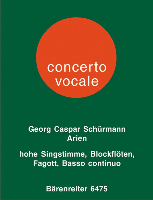 arien fuer hohe singstimme, alt-  blockfloete, fagott und basso con-  tinuo      partitur+4stimmen