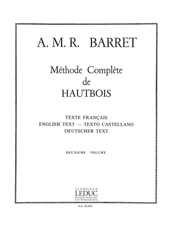Methode complete vol.2  pour hautbois  