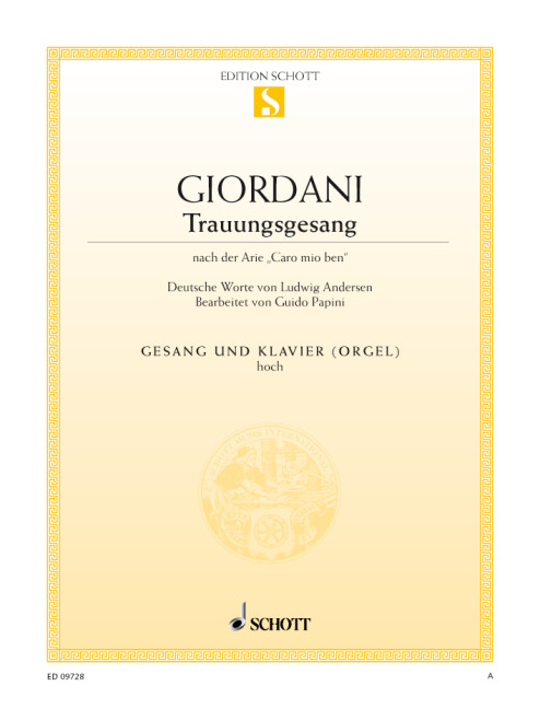 Trauungsgesang&nbsp;&nbsp;für hohe Singstimme und Klavier&nbsp;&nbsp;