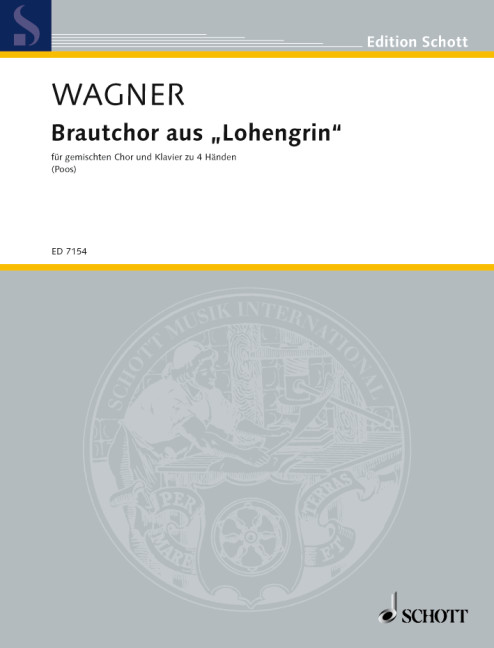 Brautchor WWV 75&nbsp;&nbsp;für gemischten Chor (SATB) und Frauenchor (SMezA) mit Klavier 4-händig&nbsp;&nbsp;Partitur - (= Klavierstimme)