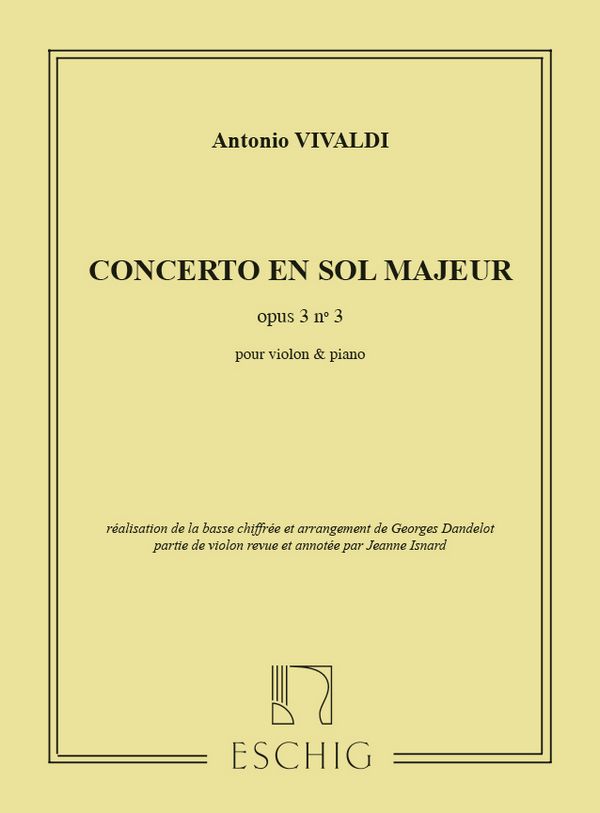 CONCERTO SOL MAJEUR POUR VIOLON&nbsp;&nbsp;ET ORCHESTRE A CORDES, R 310/P 96/&nbsp;&nbsp;F I:173    EDITION VIOLON/PIANO