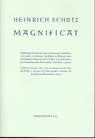 Magnificat SWV468 für 5 Chöre&nbsp;&nbsp;Partitur&nbsp;&nbsp;3 Vokalchoere (2adlib), 2 instr.ch.