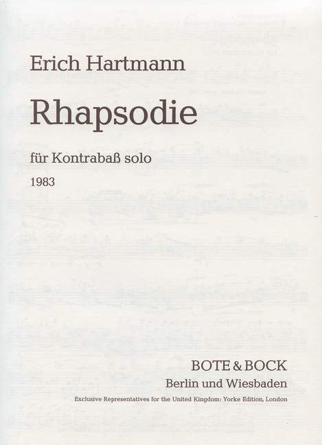 Rhapsodie (1983)  für Kontrabass solo  