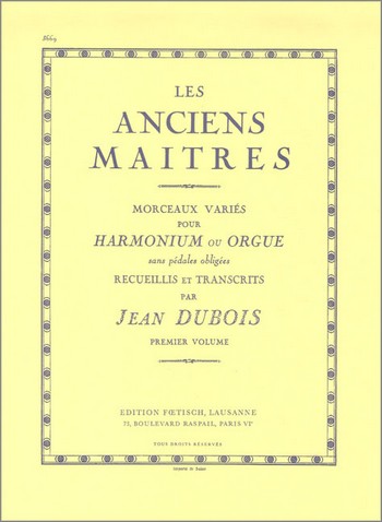 Les anciens maitres vol.1&nbsp;&nbsp;pour orgue&nbsp;&nbsp;