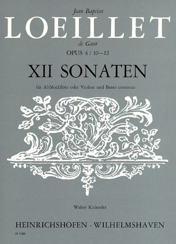 12 Sonaten op.4 Band 4 (Nr.10-12)  für Altblockflöte und Bc  
