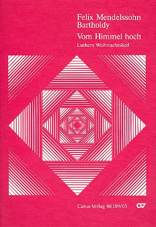 Vom Himmel hoch&nbsp;&nbsp;für Soli (S Bar), gem Chor (SSATB) und Orchester&nbsp;&nbsp;Klavierauszug (dt/en)