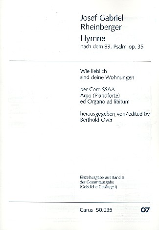 Wie lieblich sind deine Wohnungen&nbsp;&nbsp;op.35 für Frauenchor, Harfe (Klavier)&nbsp;&nbsp;und Orgel ad lib.,  Partitur
