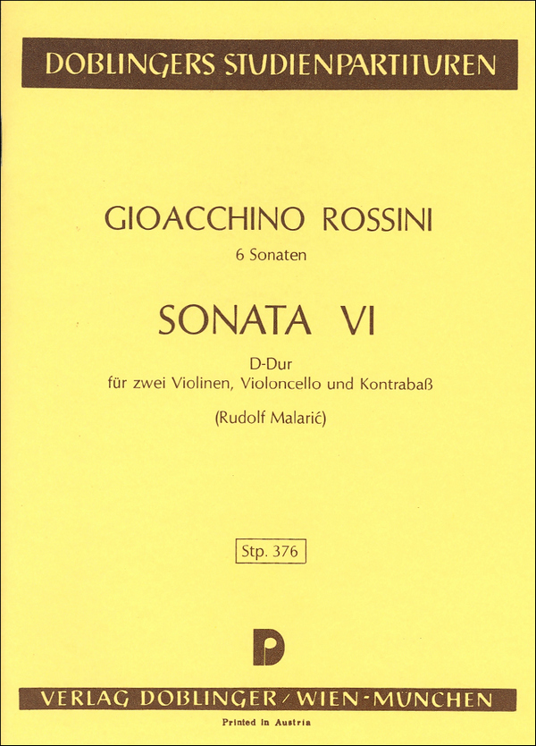Sonate D-Dur Nr.6 für Streicher&nbsp;&nbsp;Studienpartitur&nbsp;&nbsp;