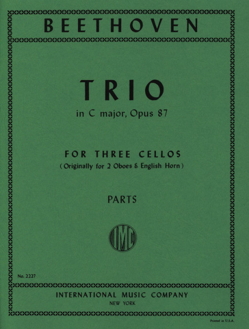 Trio C major op.87&nbsp;&nbsp;for 3 cellos&nbsp;&nbsp;parts
