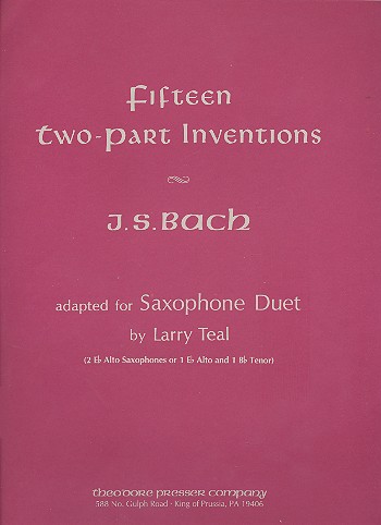 15 two-part Inventions   for saxophone duet (AA or AT)  