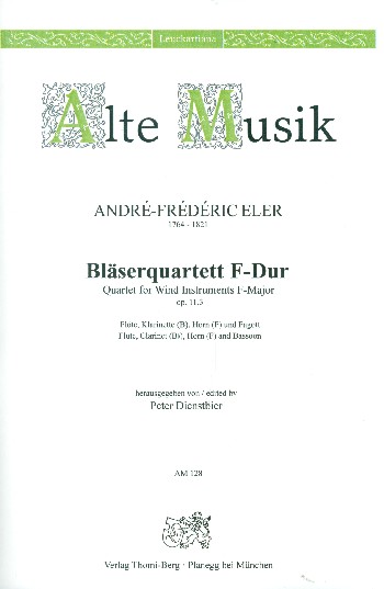 Quartett F-Dur op.11,3  für Flöte, Klarinette, Horn und Fagott  Stimmen