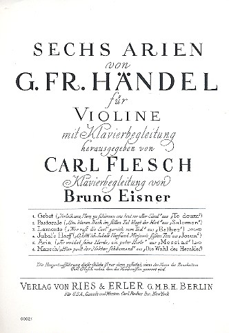 Lamento für Violine und Klavier&nbsp;&nbsp;6 Arien Band 2&nbsp;&nbsp;