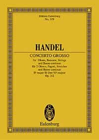 Concerto grosso B-Dur op.3,2  für 2 Oboen, Fagott, Streicher und Bc  Studienpartitur