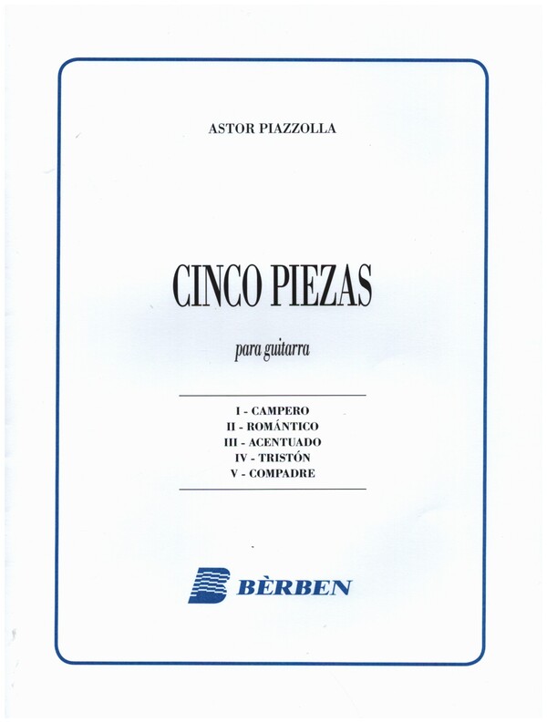Cinco piezas &nbsp;&nbsp;para guitarra&nbsp;&nbsp;