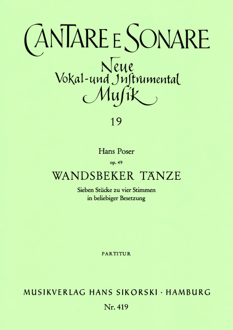 Wandsbeker Tänze op.49&nbsp;&nbsp;7 Stücke für 4 Instrumente&nbsp;&nbsp;Partitur