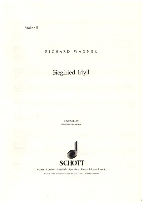 Siegfried-Idyll WWV103&nbsp;&nbsp;für Orchester&nbsp;&nbsp;Violine 2