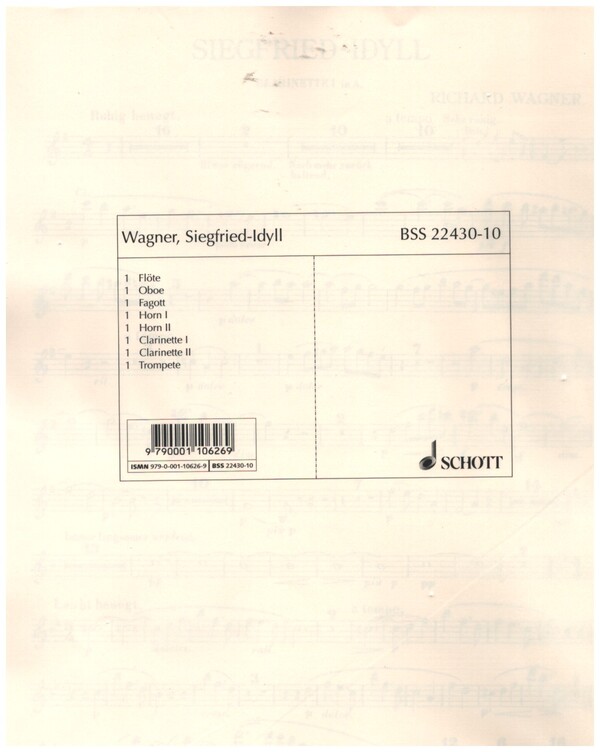 Siegfried-Idyll WWV103&nbsp;&nbsp;für Orchester&nbsp;&nbsp;Harmoniestimmen