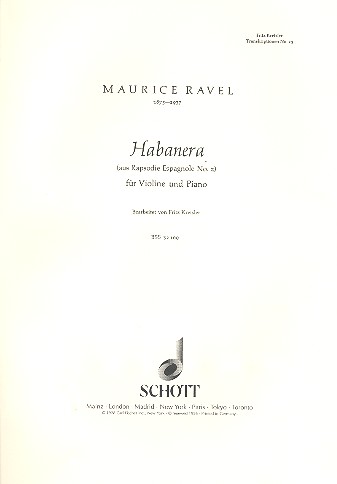 Habañera Nr. 23&nbsp;&nbsp;für Violine und Klavier&nbsp;&nbsp;