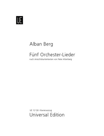 5 Lieder nach Ansichtskartentexten von Peter Altenberg op.4  für Gesang (mittel) und Klavier (dt/en)  