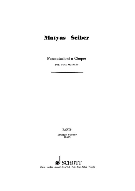 Permutazioni a cinque&nbsp;&nbsp;for flute, oboe, clarinet in A, horn in F and bassoon&nbsp;&nbsp;parts