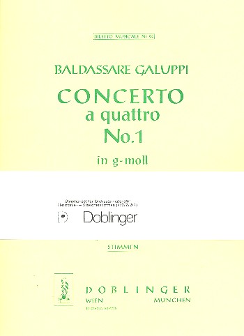 Concerto a quattro g-Moll Nr.1  für Streichorchester  Stimmensatz