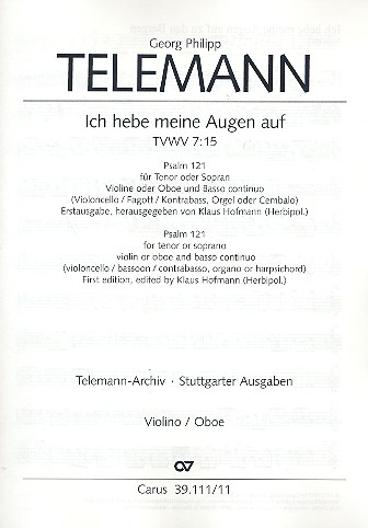 Ich hebe meine Augen auf zu den Bergen&nbsp;&nbsp;für Tenor, Violine und Bc&nbsp;&nbsp;Violine