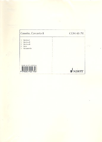 Concerto No. 2 A-Dur&nbsp;&nbsp;für Cembalo (Orgel) und Streicher&nbsp;&nbsp;Stimmensatz - 5 Violinen I/II, 3 Violinen III, 3 Violen, 5 Violoncelli