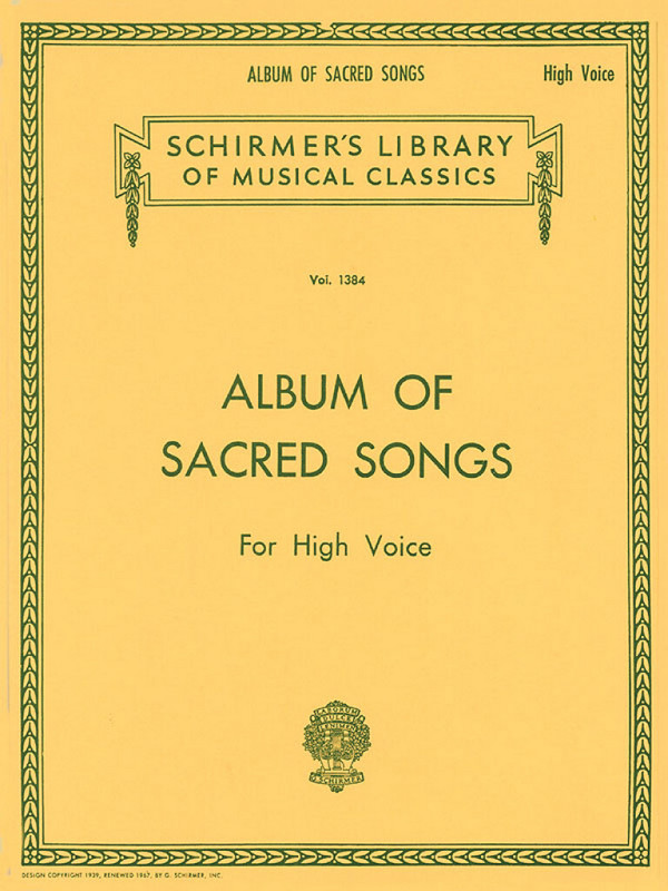 Album of sacred Songs  A Collection of 22 favourite songs for high voice and piano  