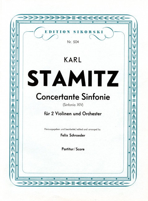 Konzertante Sinfonie D-Dur&nbsp;&nbsp;für 2 Violinen und Orchester&nbsp;&nbsp;Partitur