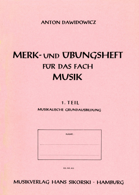 Merk- und Übungsheft für die musikalische Grundausbildung&nbsp;&nbsp;&nbsp;&nbsp;