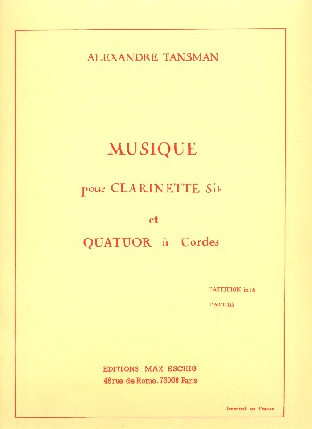 MUSIQUE POUR CLARINETTE SIB ET&nbsp;&nbsp;QUATUOR A CORDES&nbsp;&nbsp;5STIMMEN