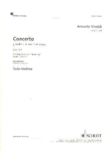 Concerto g-Moll op. 12/1 RV 317 / PV 343&nbsp;&nbsp;für Violine, Streichorchester und Cembalo (Klavier)&nbsp;&nbsp;Solostimme - Violine