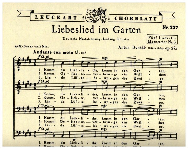 Liebeslied im Garten op. 27,3  für Männerchor a cappella  Partitur (dt)
