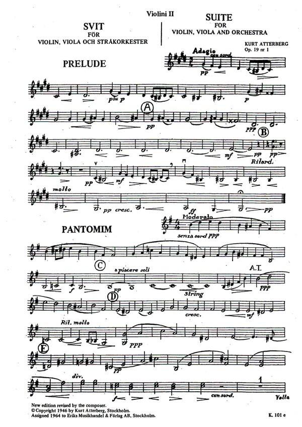 Suite op.19,1&nbsp;&nbsp;for violin, viola and string orchestra&nbsp;&nbsp;violin 2