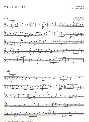 Missa brevis F-Dur für Soli (SS),&nbsp;&nbsp;Chor und Orchester&nbsp;&nbsp;Violine 2