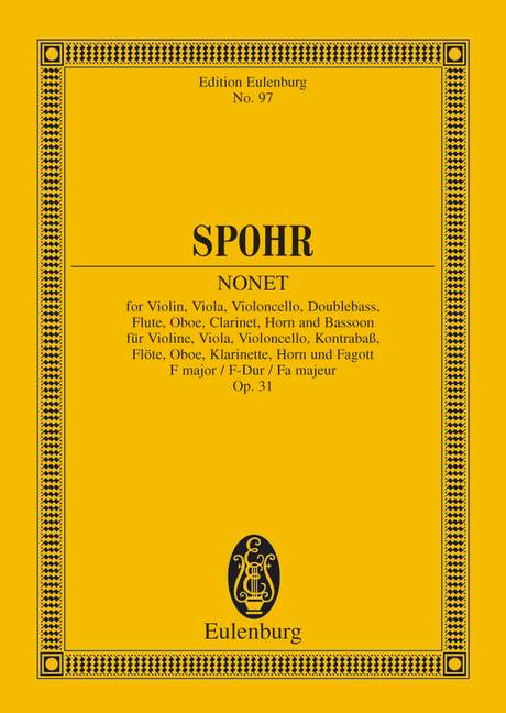 Nonett F-Dur op.31  für Bläserquintett, Streichtrio und Kontrabass  Studienpartitur