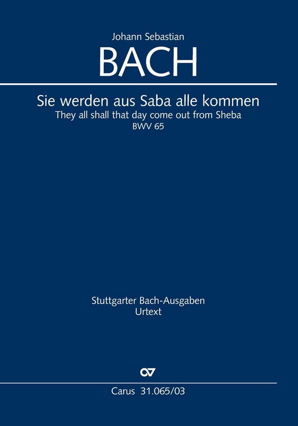 Sie werden aus Saba alle kommen&nbsp;&nbsp;Kantate Nr.65 BWV65&nbsp;&nbsp;Klavierauszug (dt/en)