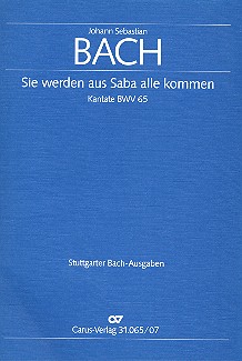 Sie werden aus Saba alle kommen&nbsp;&nbsp;Kantate Nr.65 BWV65&nbsp;&nbsp;Studienpartitur (dt/en)