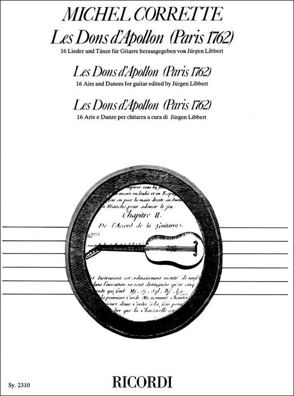 Les Dons d'Apollon (Paris 1762)&nbsp;&nbsp;für Gitarre&nbsp;&nbsp;