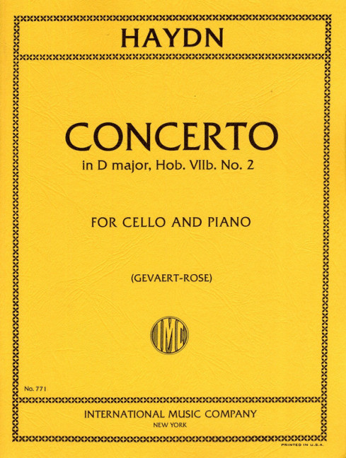Concerto D major Hob.VIIB:2  for violoncello and orchestra  for cello and piano