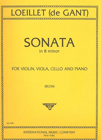 Sonata in b Minor&nbsp;&nbsp;for violin, viola, cello and piano&nbsp;&nbsp;Score and 3 parts