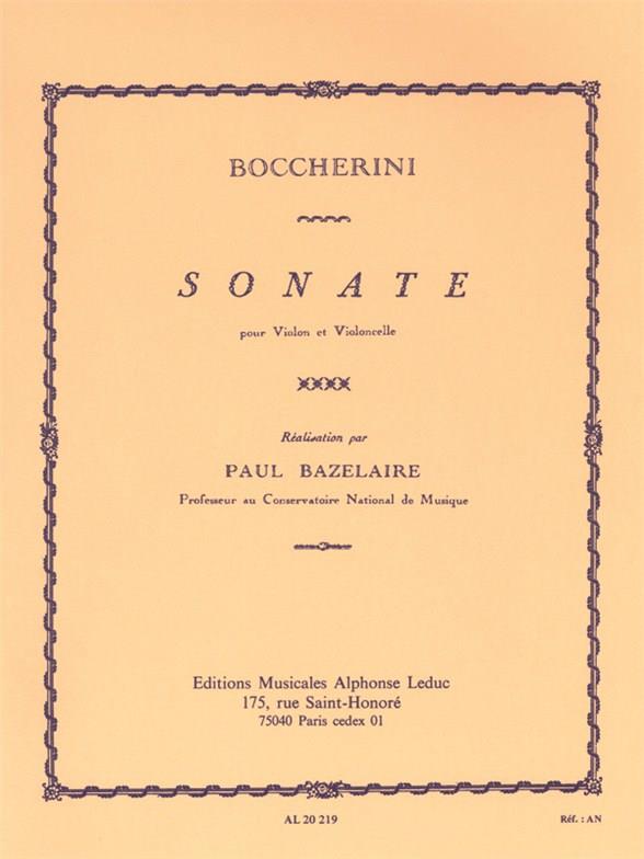 Sonate pour violon et&nbsp;&nbsp;violoncelle,  2 partitions&nbsp;&nbsp;