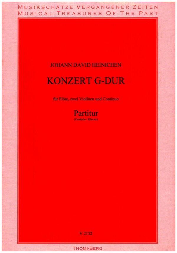 Konzert G-Dur  für Flöte, 2 Violinen und Bc  Partitur und Stimmen