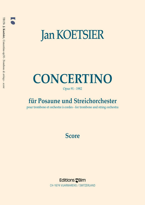 Concertino op.91 für  Posaune und Streichorchester  Partitur