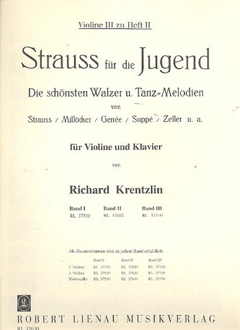 Strauss für die Jugend Band 2&nbsp;&nbsp;&nbsp;&nbsp;Violine 3 solo