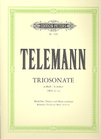 Triosonate a-Moll&nbsp;&nbsp;für Blockflöte, Violine und Bc&nbsp;&nbsp;