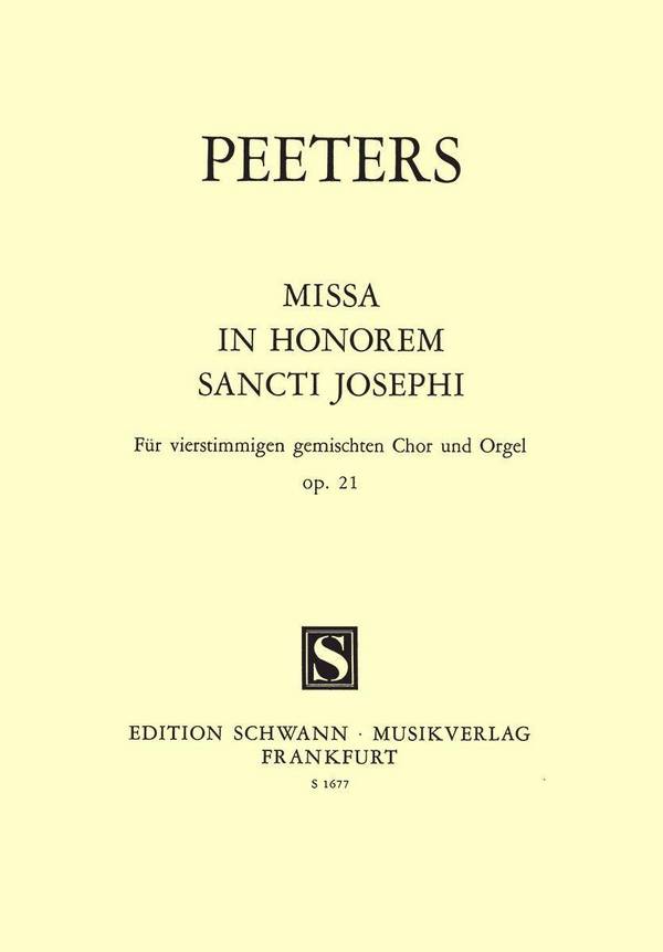 Missa in honorem Sancti Josephi op.21&nbsp;&nbsp;für gem Chor und Orgel&nbsp;&nbsp;Partitur (la)