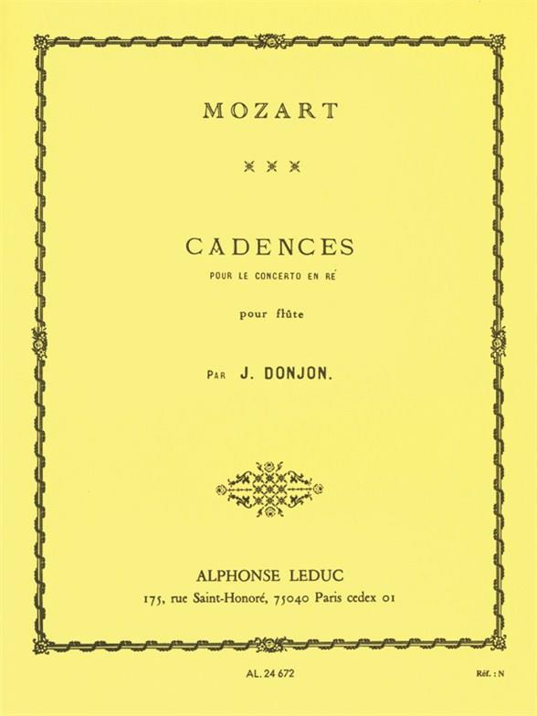 3 cadences pour le concerto re majeur  KV314 de Mozart pour flûte seule  