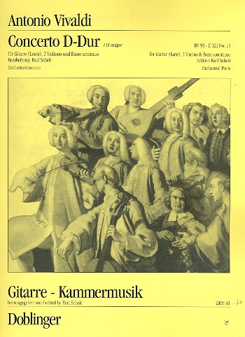 Konzert D-Dur&nbsp;&nbsp;für Gitarre (Laute), 2 Violinen und Bc&nbsp;&nbsp;Stimmenset (1-1-1-1-Bc)