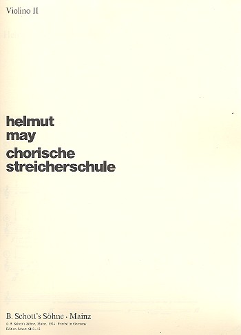 Chorische Streicherschule für den Anfang  für Streicher  Einzelstimme - Violine II